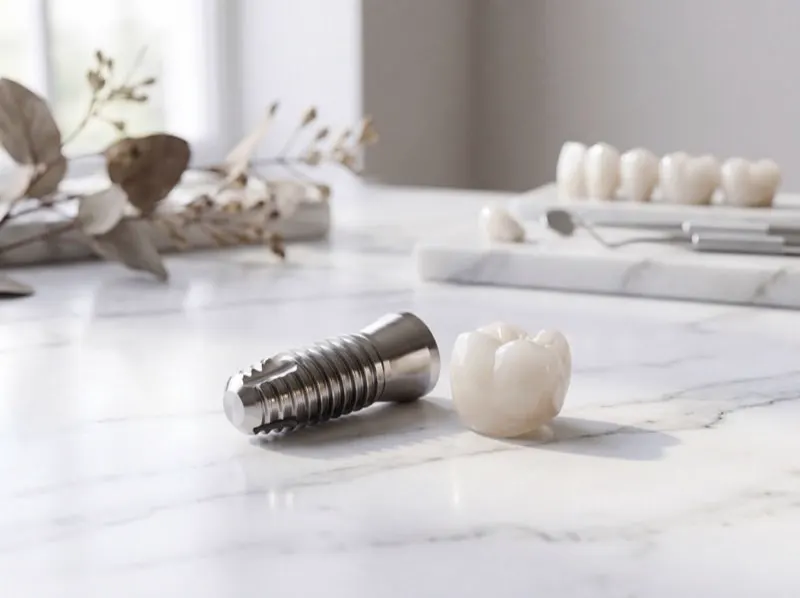 Implante dental y corona